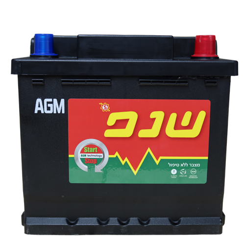 מצבר התנעה 50אמפר אירופאי סטופ אנד סטרט AGM שנפ 20  חודשי אחריות
